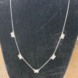 Lab Created Morganite Necklace Baguette Setting MSRP $150